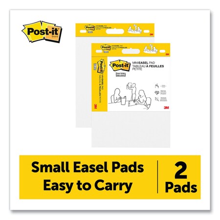 Post-It Vertical-Orientation Self-Stick Easel Pads, Unruled, 20 White 15 x 18 Sheets, 2PK 577SS-2PK